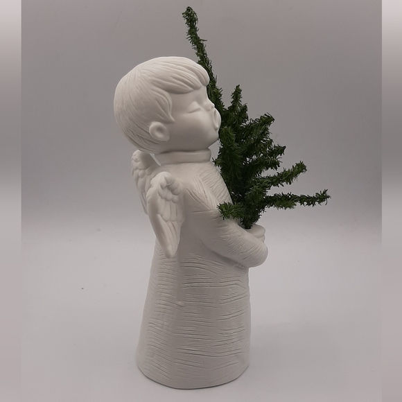Christmas Department 56 Porcelain Cherub Music Box With Littlest Tree Works - Picture 5 of 7